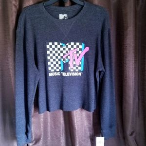 NWT, MTV Cropped Thermal Shirt